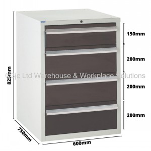 Euroslide Storage Cabinet 4 Drawer 825mm